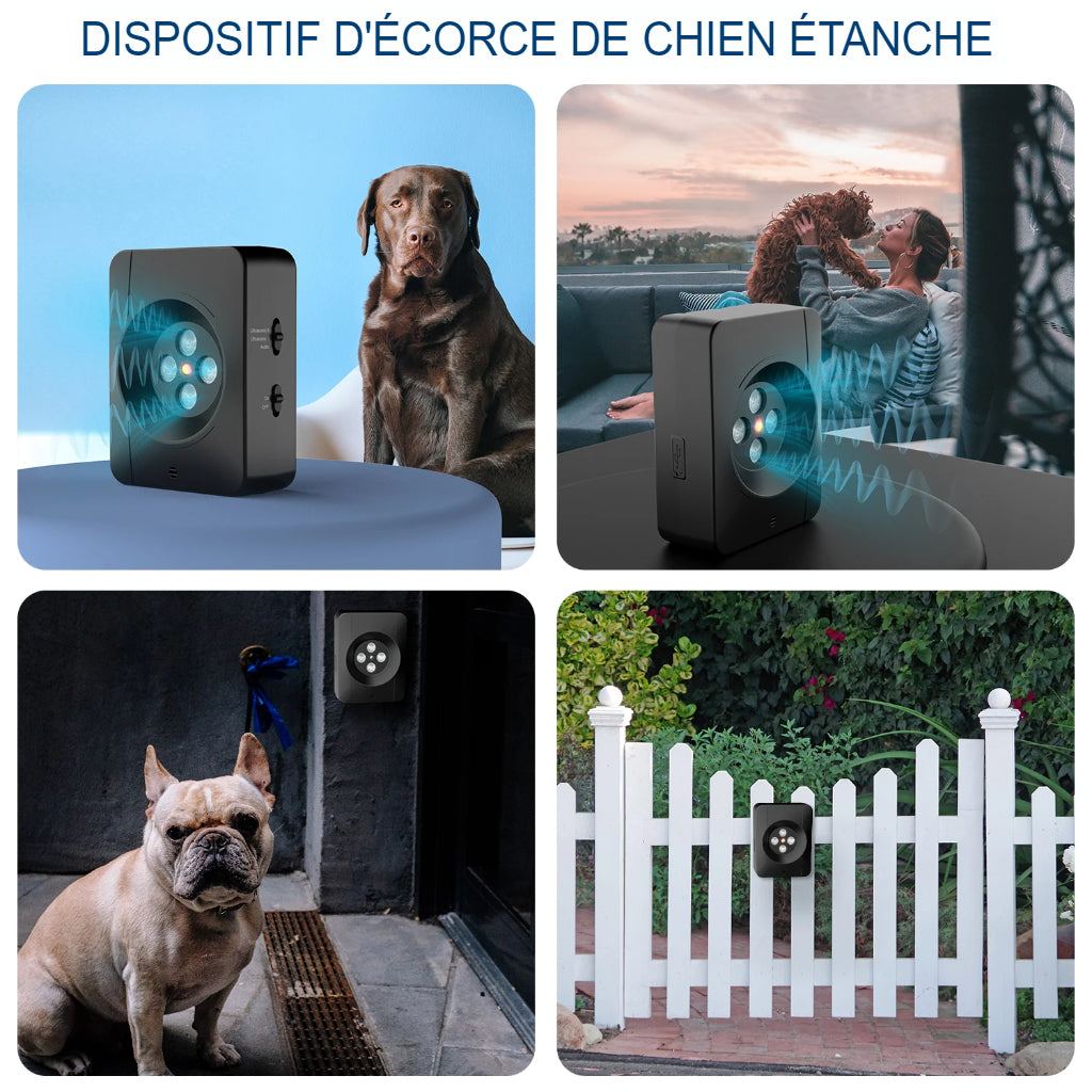 Dispositif d'arrêt des aboiements à ultrasons pour chiens