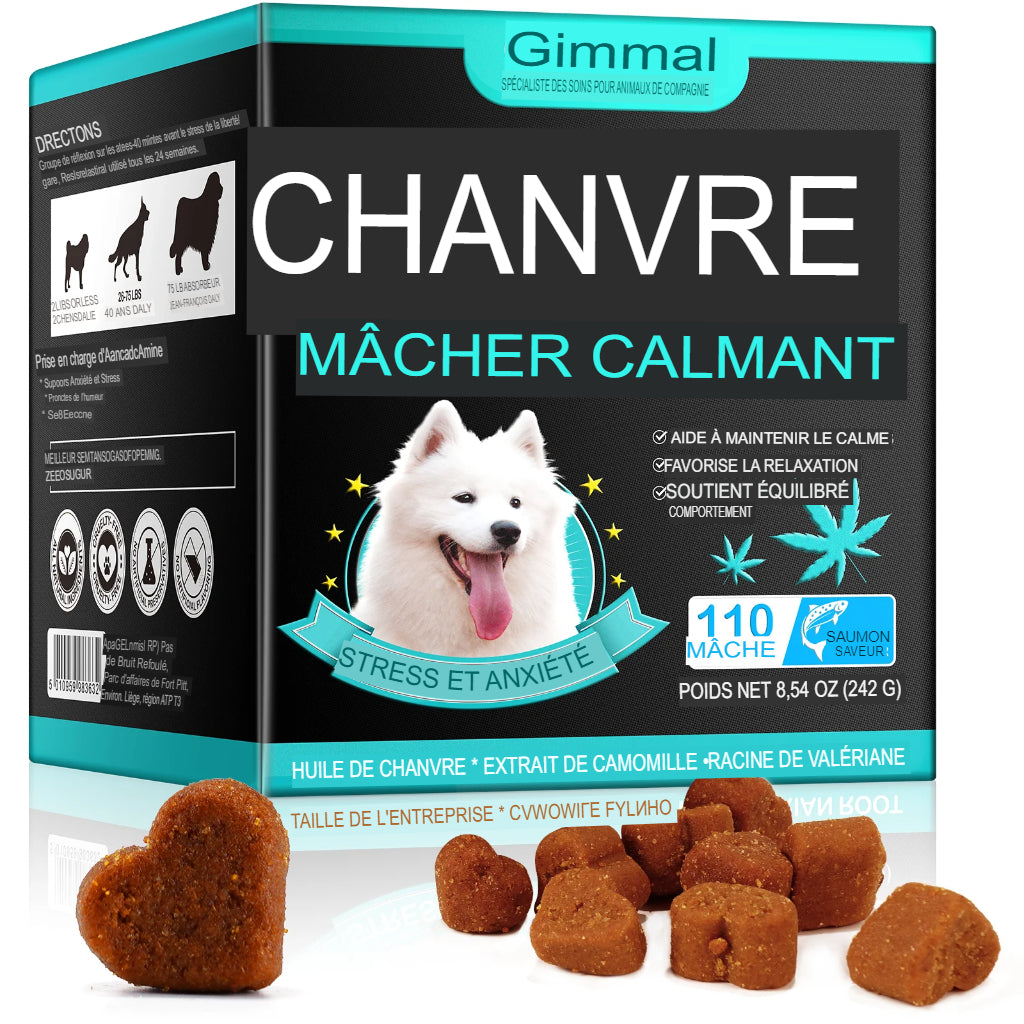 Mâche Calmante au Chanvre pour soulager l'Anxiété et le Stress des Chiens