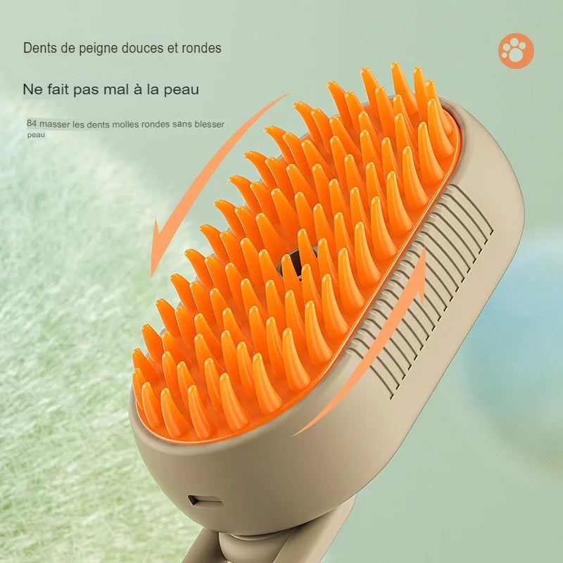 Brosse à Vapeur pour Chat Brosse à Vapeur pour Chien Spray électrique 3 en 1