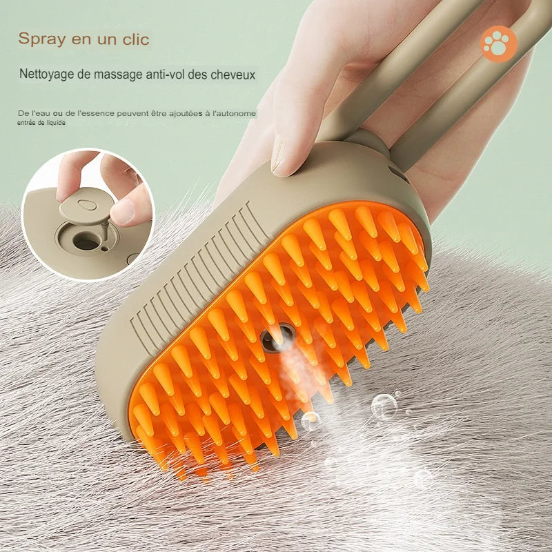 Brosse à Vapeur pour Chat Brosse à Vapeur pour Chien Spray électrique 3 en 1