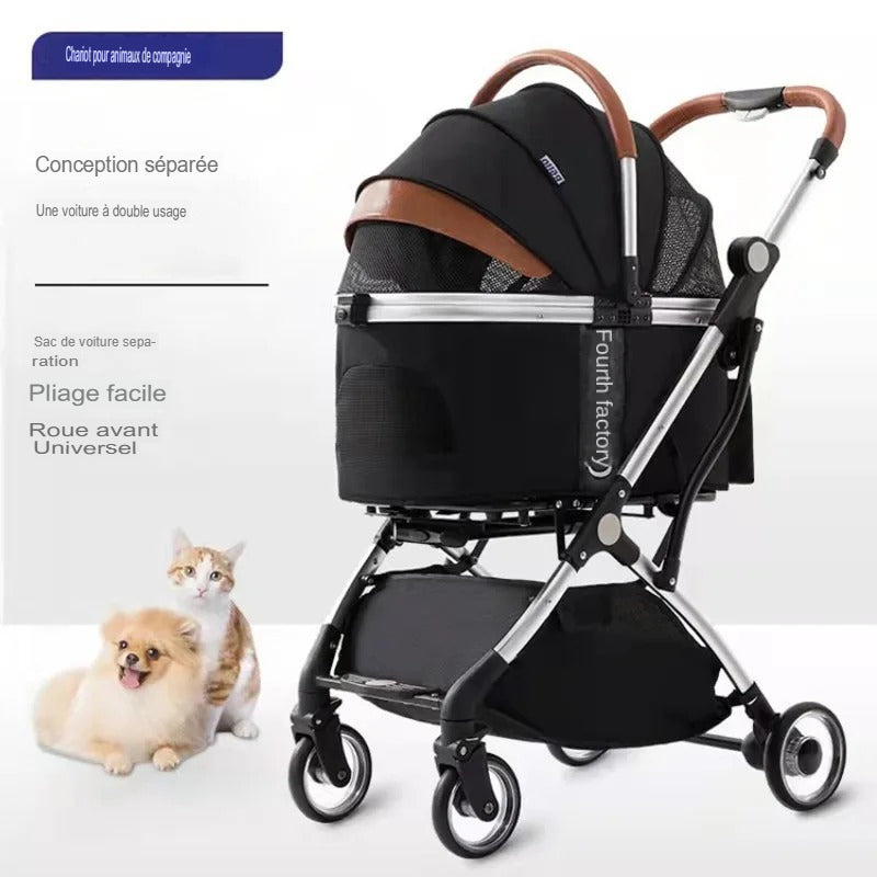 Sac de chariot pour animaux de compagnie en tube d'aluminium Séparé pour Chat et chien