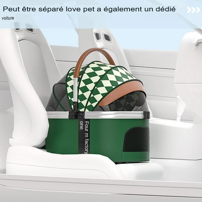 Sac de chariot pour animaux de compagnie en tube d'aluminium Séparé pour Chat et chien