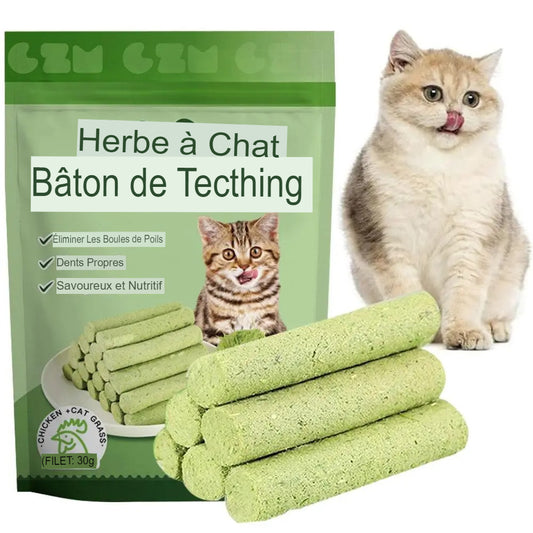 Bâton de meulage de Dents d'herbe de Chat Collations pour animaux de compagnie Épilation des Boules de poils Cheveux doux