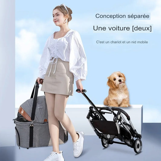 Sac de chariot pour animaux de compagnie en tube d'aluminium Séparé pour Chat et chien